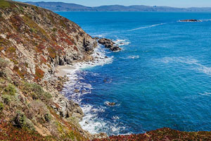 The ocean side of Bodega Head, southern anchor of the 17 mile-long Sonoma Coast State park.
