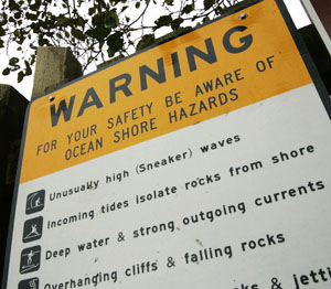 The offshore waters of the North Coast come with a warning label. Photo by Paul McHugh.